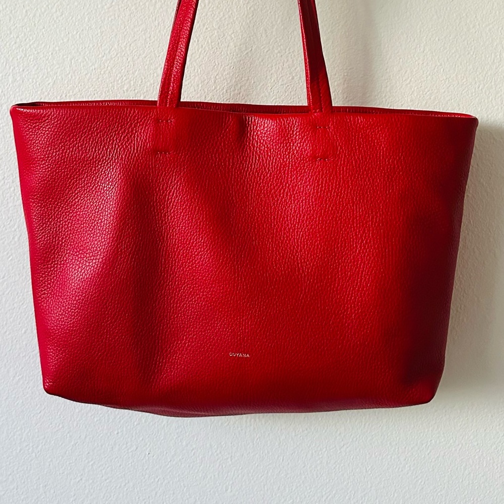 NWOT CUYANA Easy Tote Dbl Handle Limited Edition Crimson Red Leather Bag - Picture 4 of 9